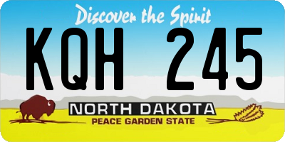 ND license plate KQH245
