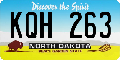 ND license plate KQH263