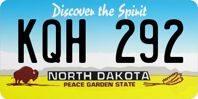 ND license plate KQH292