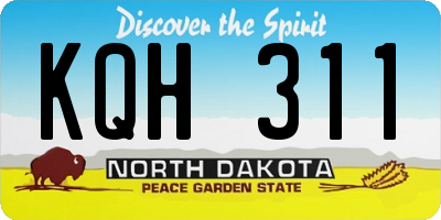 ND license plate KQH311