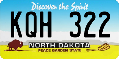 ND license plate KQH322