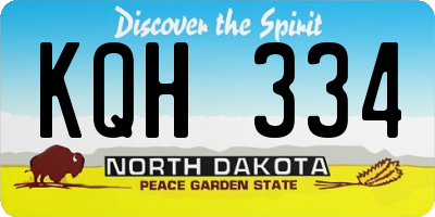 ND license plate KQH334