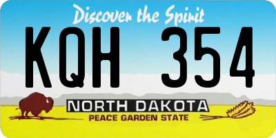 ND license plate KQH354