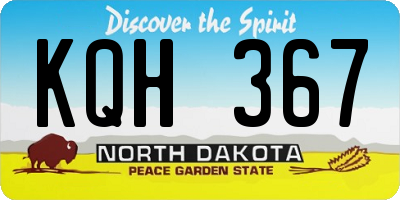 ND license plate KQH367