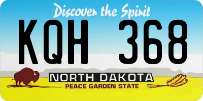 ND license plate KQH368