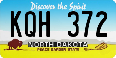 ND license plate KQH372