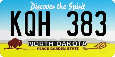 ND license plate KQH383