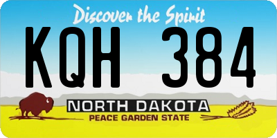 ND license plate KQH384