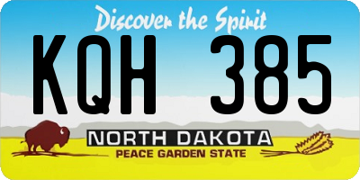 ND license plate KQH385