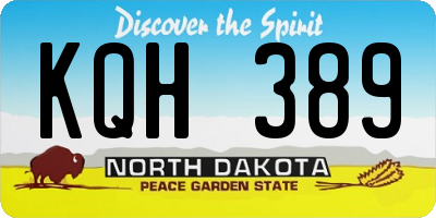 ND license plate KQH389