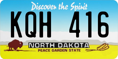 ND license plate KQH416