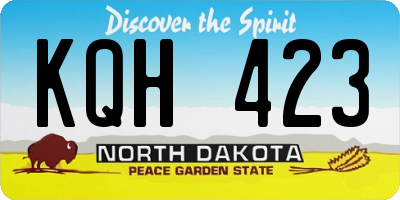 ND license plate KQH423