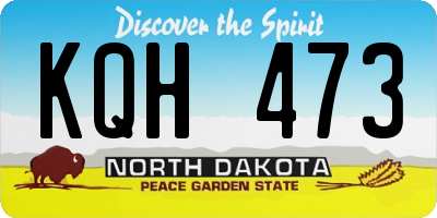 ND license plate KQH473