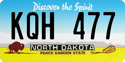 ND license plate KQH477