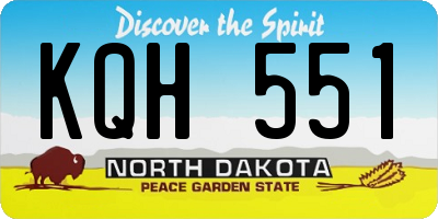 ND license plate KQH551