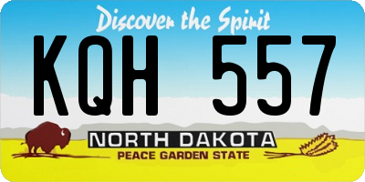 ND license plate KQH557
