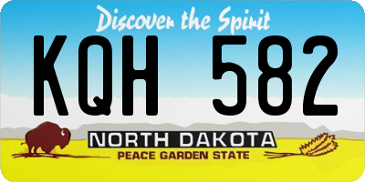 ND license plate KQH582