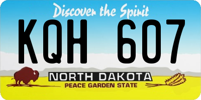 ND license plate KQH607