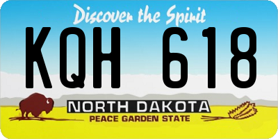 ND license plate KQH618