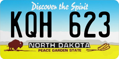 ND license plate KQH623