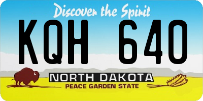 ND license plate KQH640