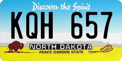 ND license plate KQH657