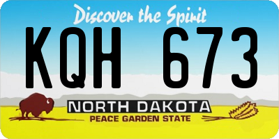 ND license plate KQH673