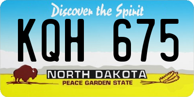 ND license plate KQH675