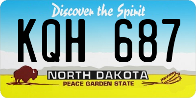 ND license plate KQH687