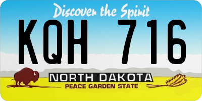 ND license plate KQH716