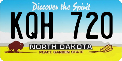 ND license plate KQH720