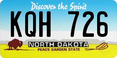 ND license plate KQH726