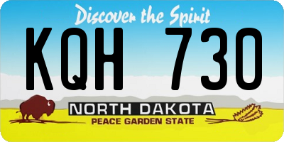 ND license plate KQH730