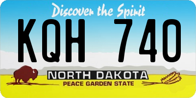 ND license plate KQH740