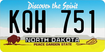 ND license plate KQH751