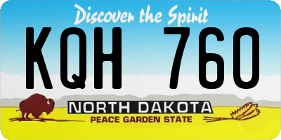 ND license plate KQH760