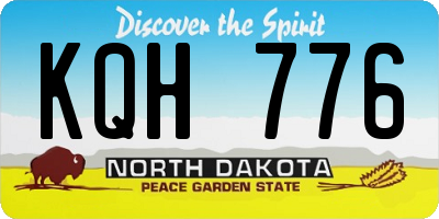 ND license plate KQH776