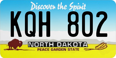 ND license plate KQH802