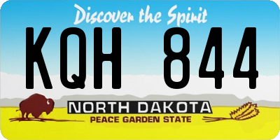 ND license plate KQH844