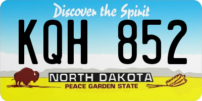 ND license plate KQH852
