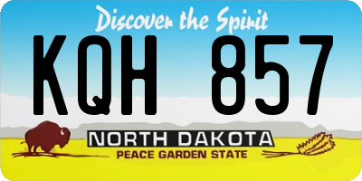 ND license plate KQH857