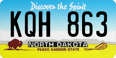 ND license plate KQH863