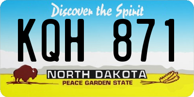 ND license plate KQH871