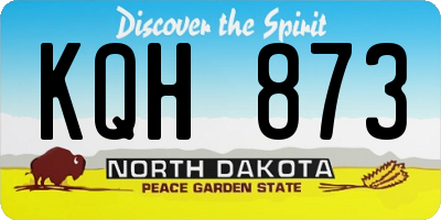 ND license plate KQH873
