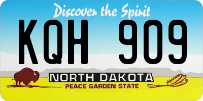 ND license plate KQH909