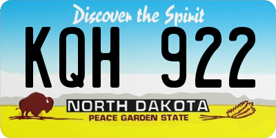 ND license plate KQH922