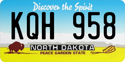 ND license plate KQH958