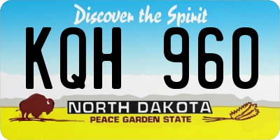 ND license plate KQH960