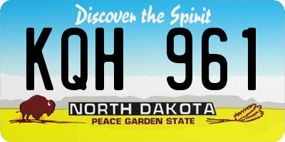 ND license plate KQH961
