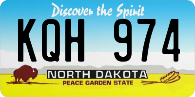 ND license plate KQH974